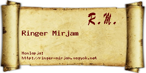 Ringer Mirjam névjegykártya